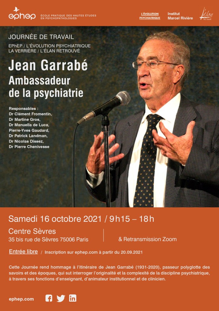 Lire la suite à propos de l’article 16 octobre 2021 : Journée Jean Garrabé